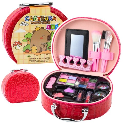 LEAN Toys Zestaw Kosmetyczka Kapibara Cienie Lakiery Czerwona 15el. LEAN Toys Zestaw Kosmetyczka Kapibara Cienie Lakiery Czerwona 15el.