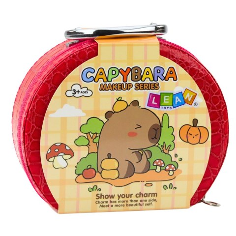 LEAN Toys Zestaw Kosmetyczka Kapibara Cienie Lakiery Czerwona 15el. LEAN Toys Zestaw Kosmetyczka Kapibara Cienie Lakiery Czerwona 15el.