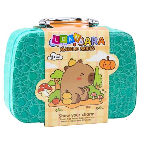 LEAN Toys Zestaw Kosmetyczka Kapibara Cienie Lakiery Turkusowa 14el. LEAN Toys Zestaw Kosmetyczka Kapibara Cienie Lakiery Turkusowa 14el.