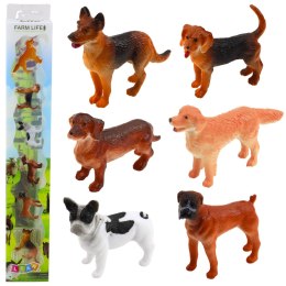 LEAN Toys Zestaw Mini Figurki Psy Owczarek Niemiecki Jamnik Buldog Francuski 4cm 6szt
