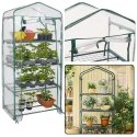 LEAN Mini Szklarnia Balkonowa Ogrodowa 4 Półki Metalowe Folia PVC 69 x 49 x 157cm