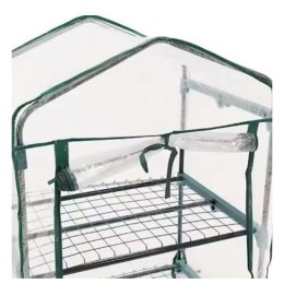LEAN Mini Szklarnia Balkonowa Ogrodowa 4 Półki Metalowe Folia PVC 69 x 49 x 157cm