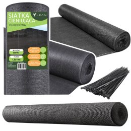 LEAN Siatka Cieniująca Na Ogrodzenie Płot Maskująca Szara 1.5M 10M 140g/m²