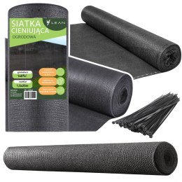 LEAN Siatka Cieniująca Na Ogrodzenie Płot Maskująca Szara 1.5M 25M 140g/m²