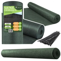 LEAN Siatka Cieniująca Na Ogrodzenie Płot Maskująca Zielona 1.5M 10M 140g/m²