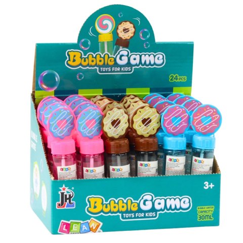 LEAN TOYS Bańki Mydlane Donut Pączek 3 Otwory Do Baniek Mix Kolorów 30ml LEAN TOYS Bańki Mydlane Donut Pączek 3 Otwory Do Baniek Mix Kolorów 30ml