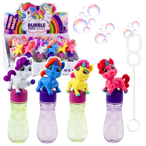 LEAN TOYS Bańki Mydlane Jednorożec Ruchoma Figurka Kolorowy 14cm Mix