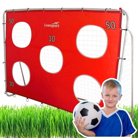 LEAN TOYS Bramka Treningowa Piłkarska Z Matą Celowniczą Czerwona 213x152x75cm LEAN TOYS Bramka Treningowa Piłkarska Z Matą Celowniczą Czerwona 213x152x75cm