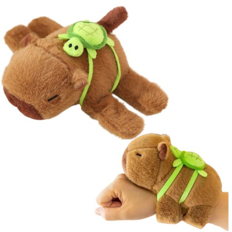 LEAN TOYS Pluszowa Kapibara Z Żółwiem Opaski Na Nadgarstek Rękę 2w1 Brązowa 18cm LEAN TOYS Pluszowa Kapibara Z Żółwiem Opaski Na Nadgarstek Rękę 2w1 Brązowa 18cm
