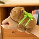 LEAN TOYS Pluszowa Kapibara Z Żółwiem Opaski Na Nadgarstek Rękę 2w1 Brązowa 18cm