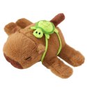 LEAN TOYS Pluszowa Kapibara Z Żółwiem Opaski Na Nadgarstek Rękę 2w1 Brązowa 18cm