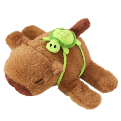 LEAN TOYS Pluszowa Kapibara Z Żółwiem Opaski Na Nadgarstek Rękę 2w1 Brązowa 18cm LEAN TOYS Pluszowa Kapibara Z Żółwiem Opaski Na Nadgarstek Rękę 2w1 Brązowa 18cm