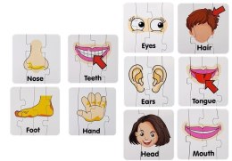 LEAN TOYS Puzzle Edukacyjne Układanka Części Ciała 10 Połączeń Angielski