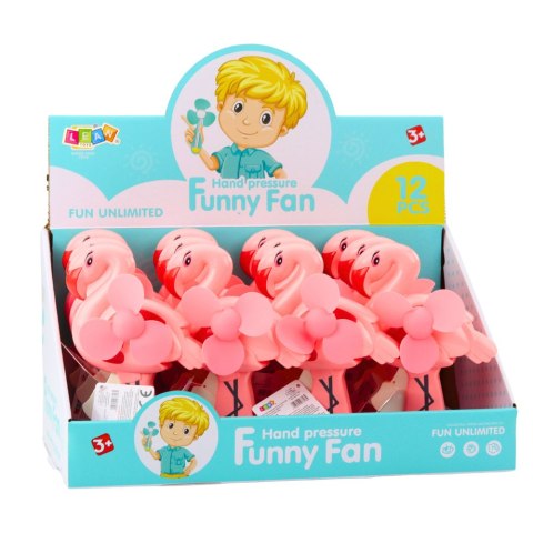 LEAN TOYS Wiatraczek Wentylator Ręczny Mechaniczny Dla Dzieci Flaming Różowy LEAN TOYS Wiatraczek Wentylator Ręczny Mechaniczny Dla Dzieci Flaming Różowy