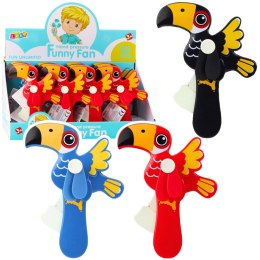 LEAN TOYS Wiatraczek Wentylator Ręczny Mechaniczny Dla Dzieci Tukan Mix