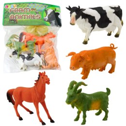 LEAN TOYS Zestaw Figurki Zwierzęta Gospodarskie Farmerskie Koza Koń Krowa Świnia 4szt.