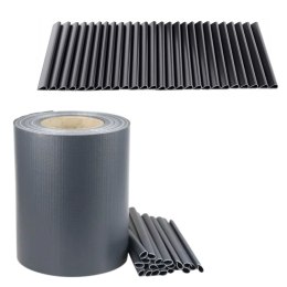 LEAN Taśma Ogrodzeniowa Ochrona UV 20 Klipsów Szara 450 g/m² 19x35m