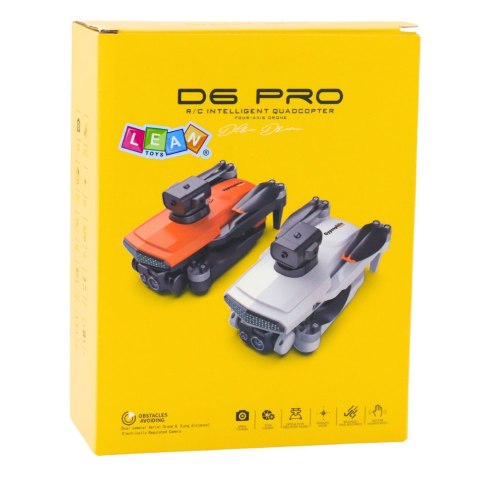 LEAN Toys Dron D6 PRO Podwójna Kamera HD Światła LED Pomarańczowy LEAN Toys Dron D6 PRO Podwójna Kamera HD Światła LED Pomarańczowy