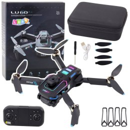 LEAN Toys Dron LU60 Podwójna Kamera HD Światła LED Aplikacja Czarny