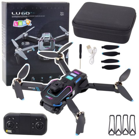 LEAN Toys Dron LU60 Podwójna Kamera HD Światła LED Aplikacja Czarny LEAN Toys Dron LU60 Podwójna Kamera HD Światła LED Aplikacja Czarny