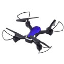 LEAN Toys Dron Sześcioosiowy Żyroskop Światła LED Obrót 360° Niebieski