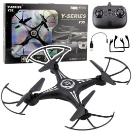 LEAN Toys Dron Y-35 Zdalnie Sterowany Lekki Żyroskop Obrót 360° Czarny