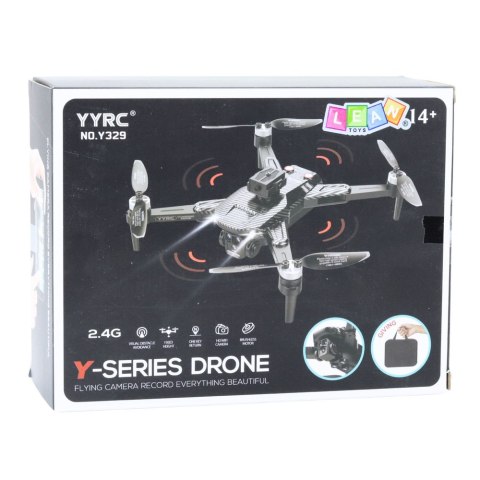 LEAN Toys Dron Y329 Kamera HD WIFI Światła LED Aplikacja Czarny Karbonowy LEAN Toys Dron Y329 Kamera HD WIFI Światła LED Aplikacja Czarny Karbonowy