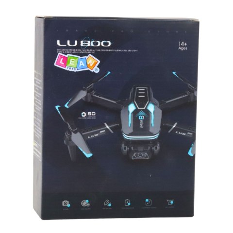 LEAN Toys Dron Zdalnie Sterowany LU800 Kamera Światła LED Niebieski LEAN Toys Dron Zdalnie Sterowany LU800 Kamera Światła LED Niebieski