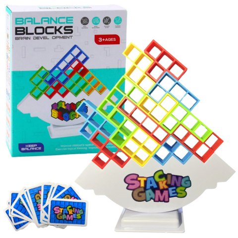 LEAN Toys Gra Zręcznościowa Balansująca Wieża Tetris 48 Klocków 22 Karty Kolorowe LEAN Toys Gra Zręcznościowa Balansująca Wieża Tetris 48 Klocków 22 Karty Kolorowe