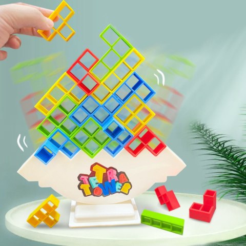 LEAN Toys Gra Zręcznościowa Balansująca Wieża Tetris 48 Klocków 22 Karty Kolorowe LEAN Toys Gra Zręcznościowa Balansująca Wieża Tetris 48 Klocków 22 Karty Kolorowe