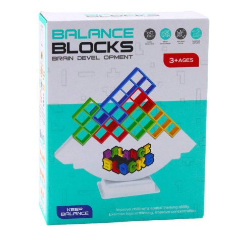 LEAN Toys Gra Zręcznościowa Balansująca Wieża Tetris 48 Klocków 22 Karty Kolorowe LEAN Toys Gra Zręcznościowa Balansująca Wieża Tetris 48 Klocków 22 Karty Kolorowe