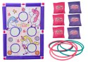LEAN Toys Gra Zręcznościowa Rzut Woreczkiem Obręczą 2w1 Plansza Jednorożce