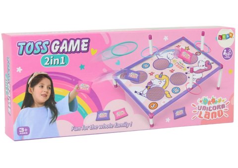 LEAN Toys Gra Zręcznościowa Rzut Woreczkiem Obręczą 2w1 Plansza Jednorożce LEAN Toys Gra Zręcznościowa Rzut Woreczkiem Obręczą 2w1 Plansza Jednorożce