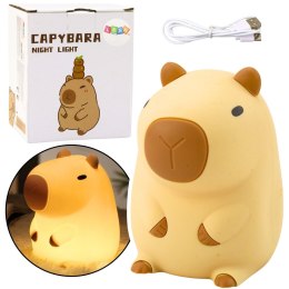 LEAN Toys Kapibara Lampka Nocna Silikonowa Z Timerem 20min Beżowa