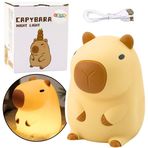 LEAN Toys Kapibara Lampka Nocna Silikonowa Z Timerem 20min Beżowa