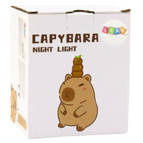 LEAN Toys Kapibara Lampka Nocna Silikonowa Z Timerem 20min Beżowa LEAN Toys Kapibara Lampka Nocna Silikonowa Z Timerem 20min Beżowa