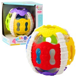 LEAN Toys Piłeczka Sensoryczna Dla Niemowląt Gumowa Światła Dźwięki Kolorowa