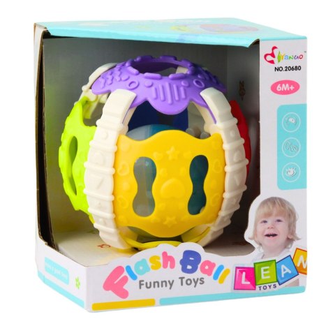 LEAN Toys Piłeczka Sensoryczna Dla Niemowląt Gumowa Światła Dźwięki Kolorowa LEAN Toys Piłeczka Sensoryczna Dla Niemowląt Gumowa Światła Dźwięki Kolorowa