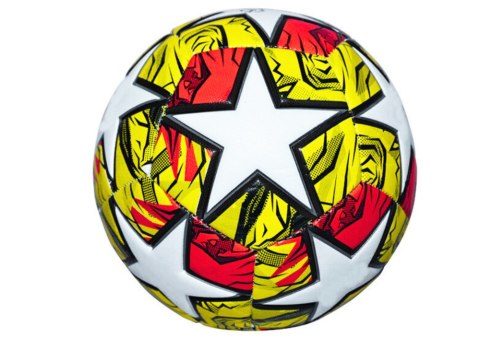 LEAN Toys Piłka Do Piłki Nożnej 21,5cm Rozmiar 5 Gwiazdy Żółta LEAN Toys Piłka Do Piłki Nożnej 21,5cm Rozmiar 5 Gwiazdy Żółta