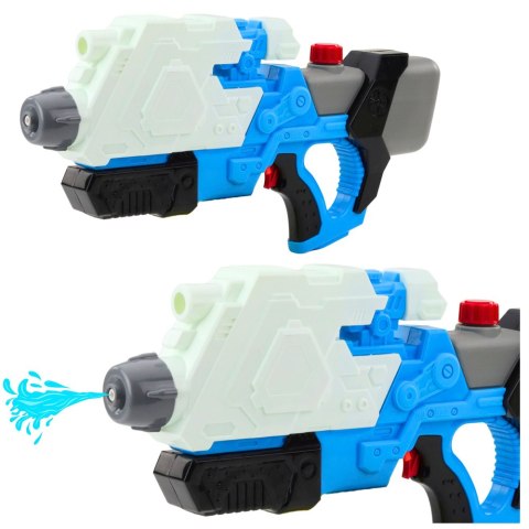 LEAN Toys Pistolet Karabin Na Wodę Pompowany Mechanicznie Bialo-Niebieski 650ml