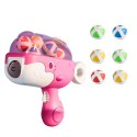 LEAN Toys Pistolet Na Kulki Z Rzepem Tarcza Materiałowa Wieloryb Różowy