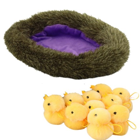 LEAN Toys Pluszowa Kura Przytulanka Gniazdo Pisklaki Kurczaki 10szt LEAN Toys Pluszowa Kura Przytulanka Gniazdo Pisklaki Kurczaki 10szt