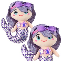 LEAN Toys Pluszowa Syrenka Przytulanka Holograficzny Ogon Fioletowa 25cm