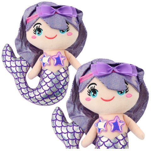 LEAN Toys Pluszowa Syrenka Przytulanka Holograficzny Ogon Fioletowa 25cm