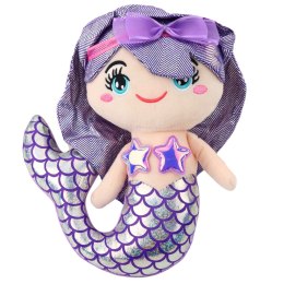 LEAN Toys Pluszowa Syrenka Przytulanka Holograficzny Ogon Fioletowa 25cm