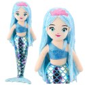 LEAN Toys Pluszowa Syrenka Przytulanka Holograficzny Ogon Niebieska 48cm