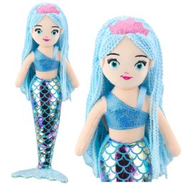 LEAN Toys Pluszowa Syrenka Przytulanka Holograficzny Ogon Niebieska 48cm