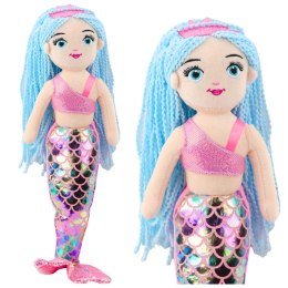 LEAN Toys Pluszowa Syrenka Przytulanka Holograficzny Ogon Różowo-Niebieska 48cm