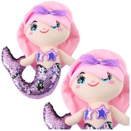 LEAN Toys Pluszowa Syrenka Przytulanka Ogon W Cekiny Dwukolorowe Fioletowa 28cm