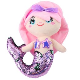 LEAN Toys Pluszowa Syrenka Przytulanka Ogon W Cekiny Dwukolorowe Fioletowa 28cm